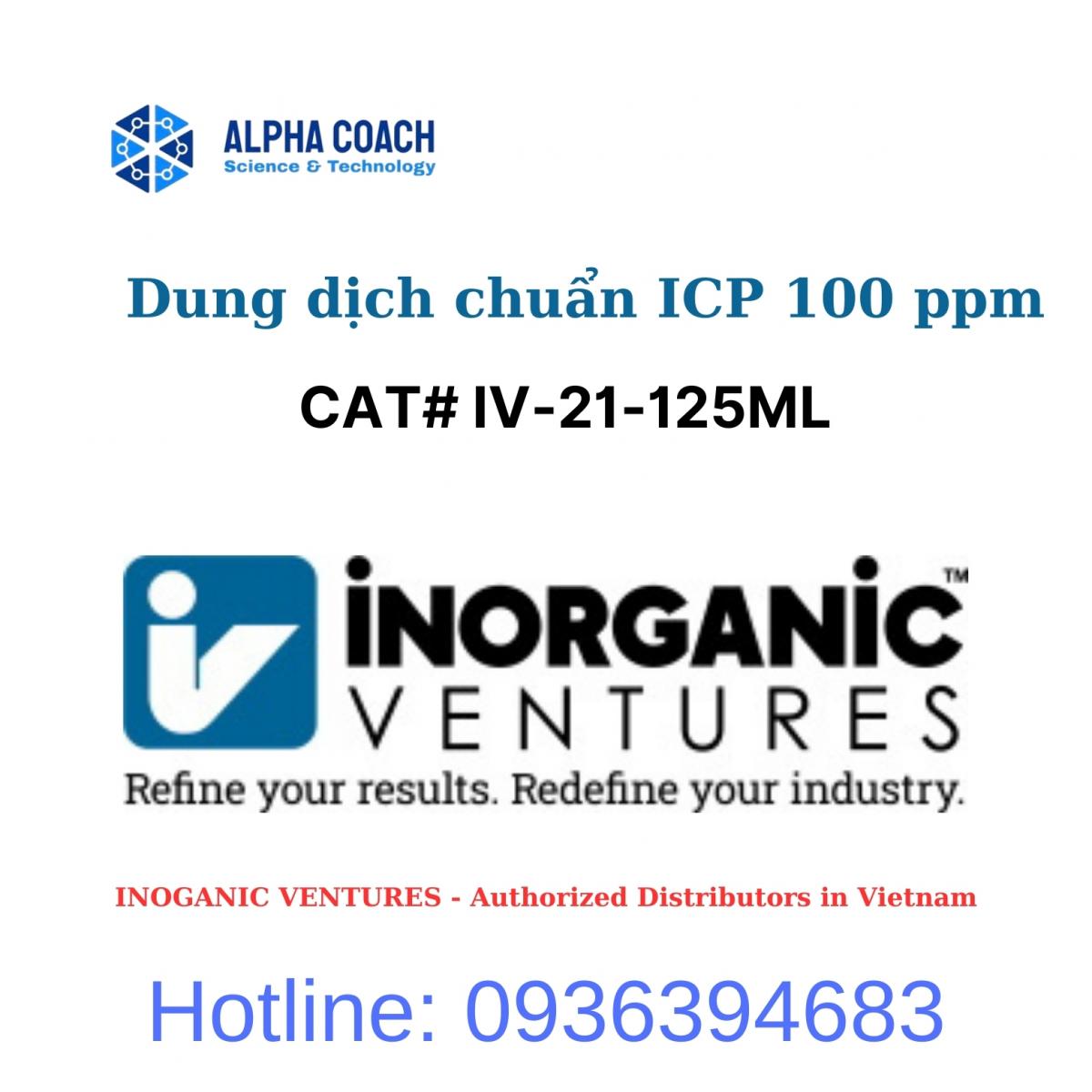 Dung dịch chuẩn ICP 100 ppm 21 Element ICP Calibration/Quality Control Standard, Hãng IV-Mỹ